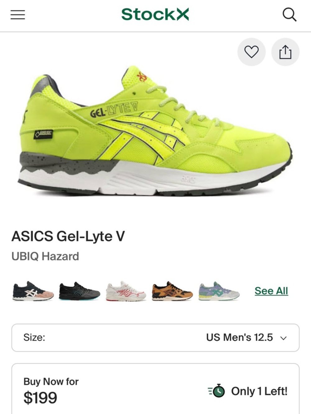 Men’s Asics Neon Yellow Mesh Running Sneakers